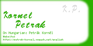 kornel petrak business card